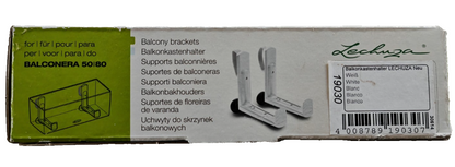 LECHUZA BALCONERA Balkonkastenhalter 2er Set Weiß bis 50kg Original Halter A9