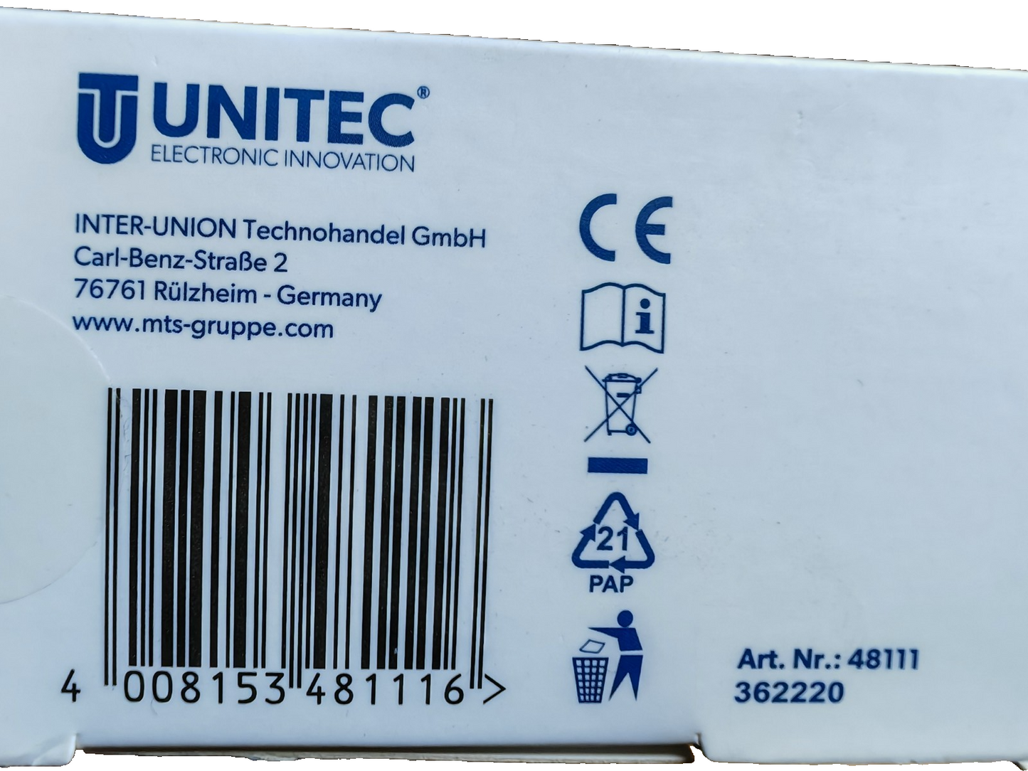 UNITEC Funkfernschalter Set – 3 Steckdosen + Fernbedienung, Indoor, Weiß