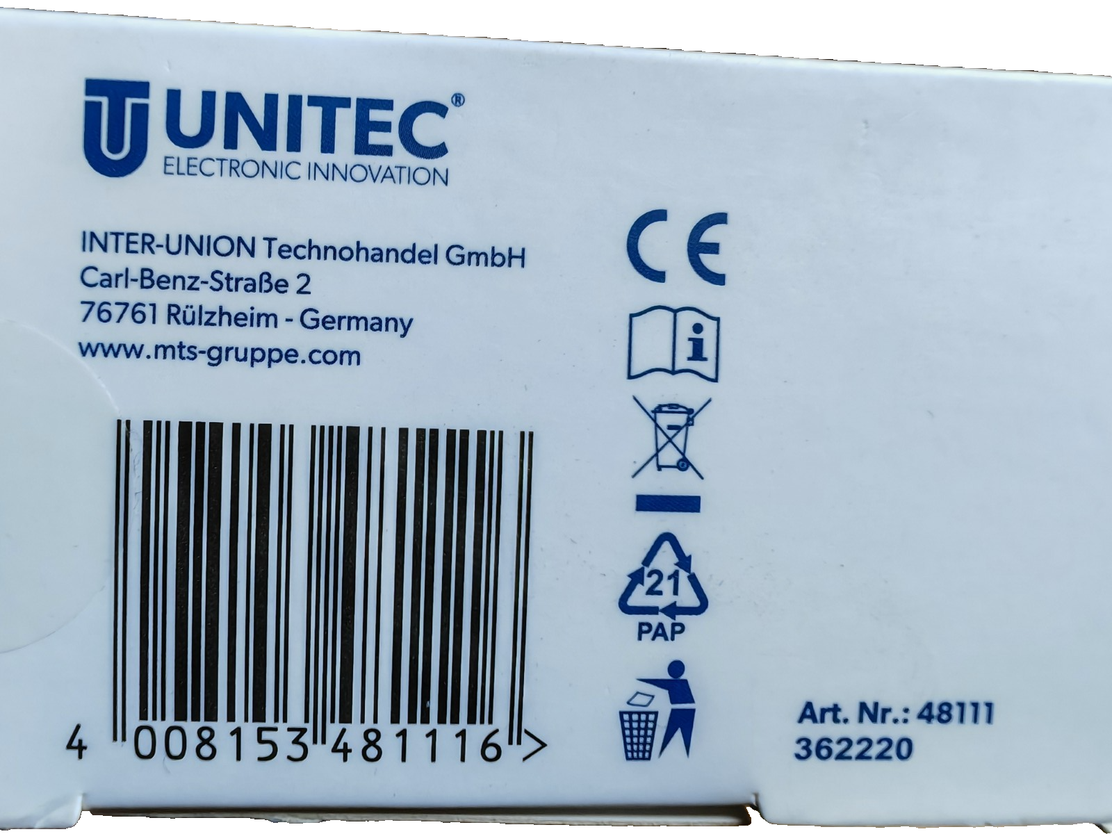 UNITEC Funkfernschalter Set – 3 Steckdosen + Fernbedienung, Indoor, Weiß