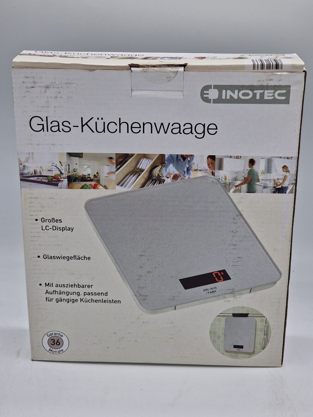 Inotec Glas Küchenwaage 2320344, Waage, Küchenhelfer