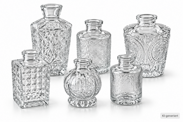 Der Rose 6er Set Glasvasen Mini Vasen Vintage Blumenvase Tischdeko Hochzeit C5