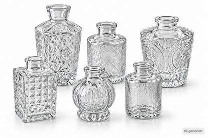 Der Rose 6er Set Glasvasen Mini Vasen Vintage Blumenvase Tischdeko Hochzeit C5