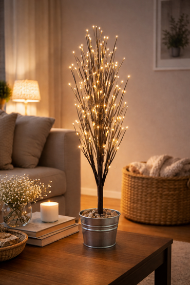 Tchibo LED Weihnachtsbaum Deko im Topf Beleuchtet Weihnachtsdeko
