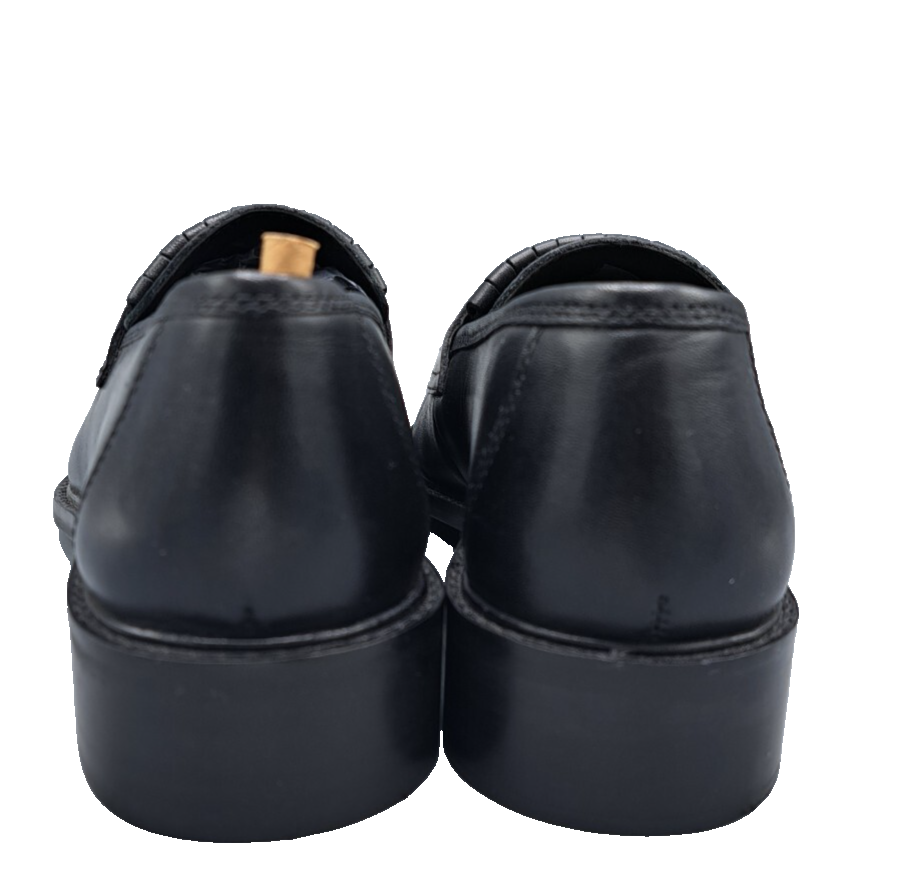 Paul Vesterbro Damen Loafer Gr. 39 Schwarz Leder Fransen Slipper Halbschuhe G2