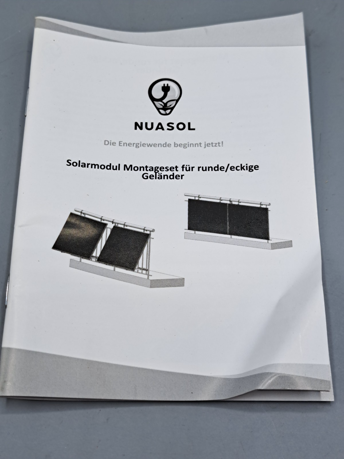 Nuasol Solarmodul Montageset Geländer Halterung rund eckig Balkon PV