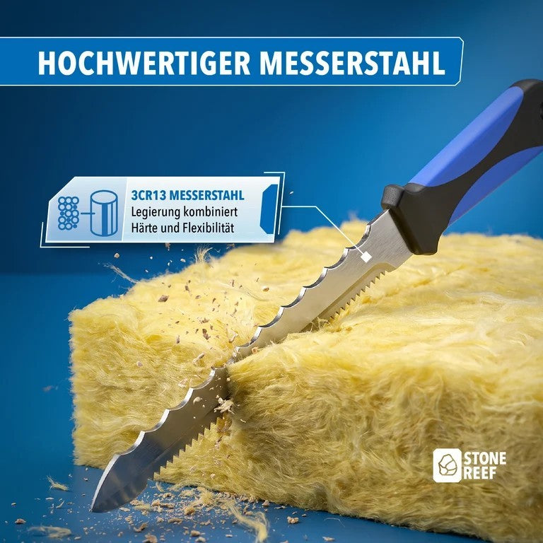 STONEREEF Dämmstoffmesser extra scharf Isoliermesser Dämmwolle Mineralwolle A3