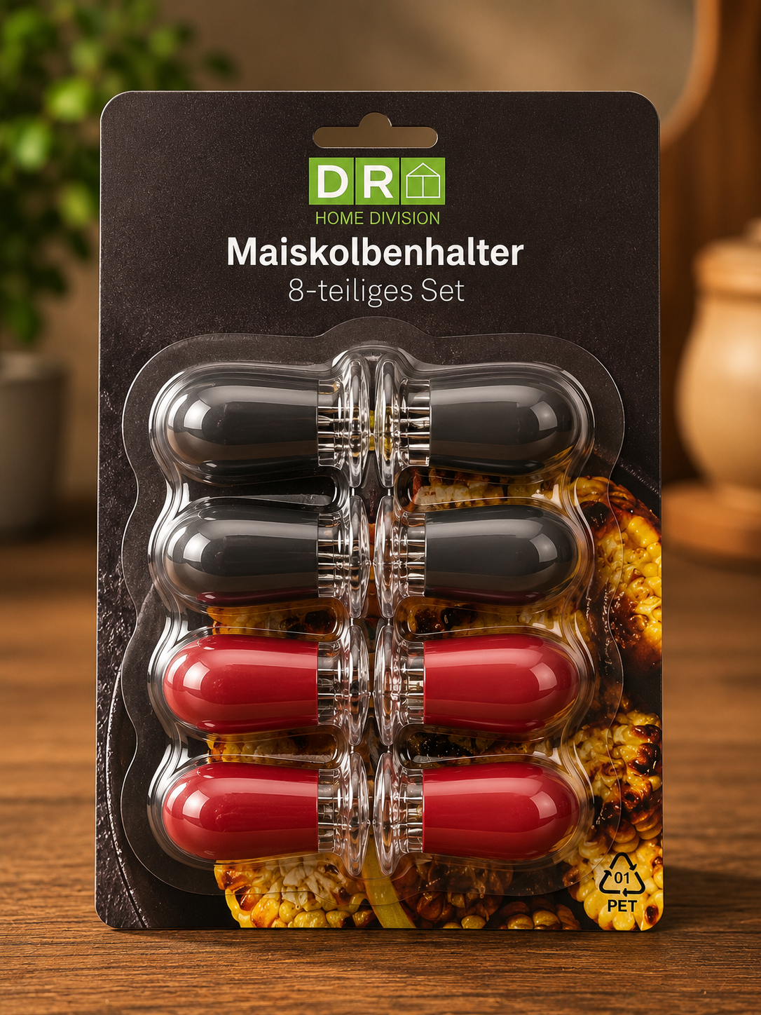 DR Home Division Maiskolbenhalter 8-teilig Set Maishalter Edelstahl Grill BBQ B5