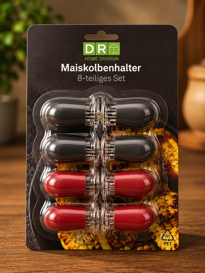 DR Home Division Maiskolbenhalter 8-teilig Set Maishalter Edelstahl Grill BBQ B5