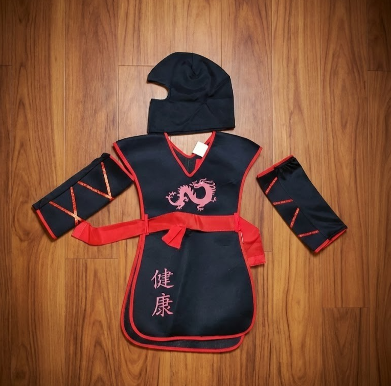 Party x People Ninja Krieger Kostüm Kinder Größe 128 Fasching Karneval