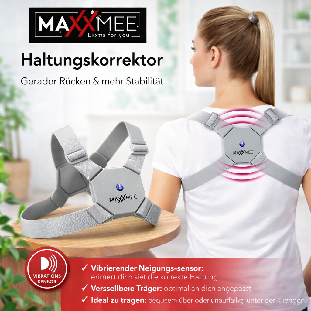 MAXXMEE Geradehalter – Haltungskorrektor mit Akku & Vibrationsalarm