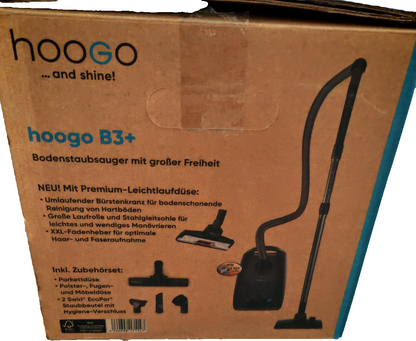 hoogo B3+ Staubsauger mit Beutel 850W HEPA Filter 11m leise 3L Beutel HO-A31