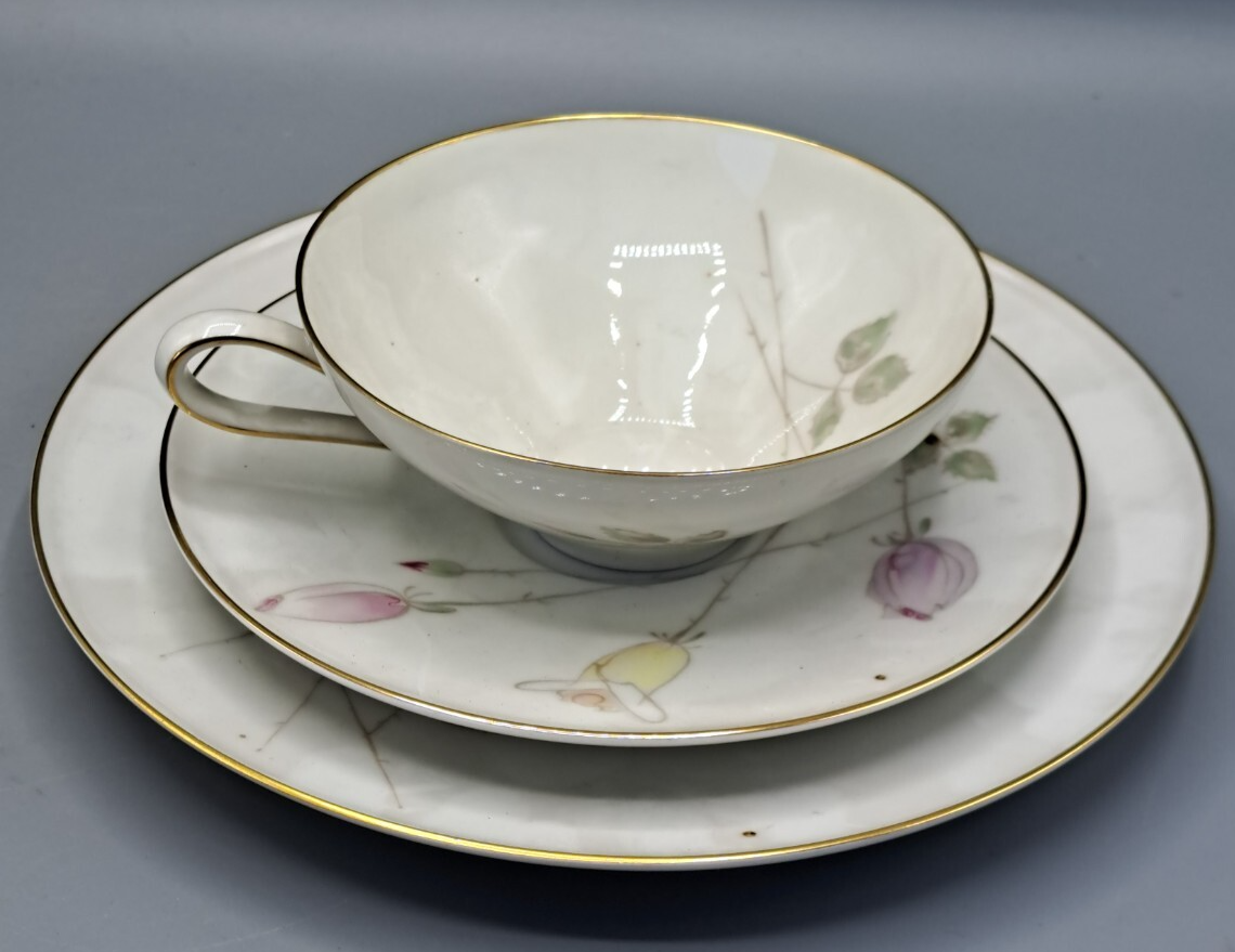 Heinrich Porzellan 1 Tasse Untertasse Teller Kaffee-Set Sammlerstück