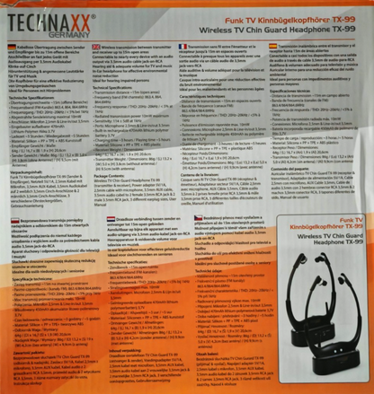 Technaxx TX-99 Funk TV Kinnbügelkopfhörer kabellos Senioren Kopfhörer A08