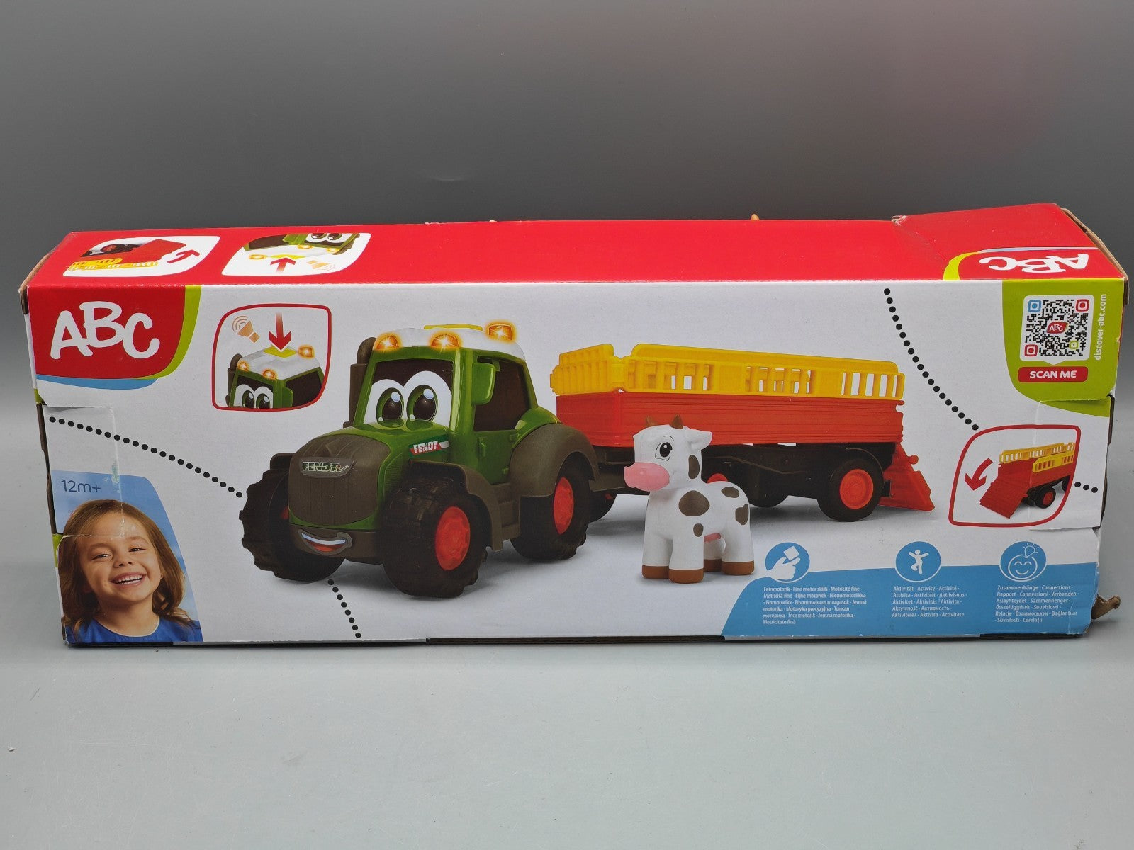 Dickie Toys Fendti Animal Trailer Kuh, Traktor mit Anhänger
