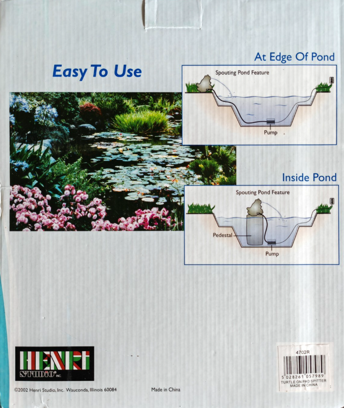 Henri Studio Schildkröte Wasserspeier Teichfigur Brunnenfigur Garten 28cm F3