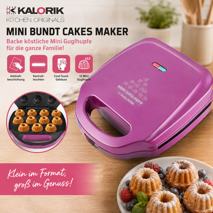 Kalorik TKG CKM 1006 AU S Mini Gugelhupfbäcker 12 Mini Kuchen 900W Backgerät F3
