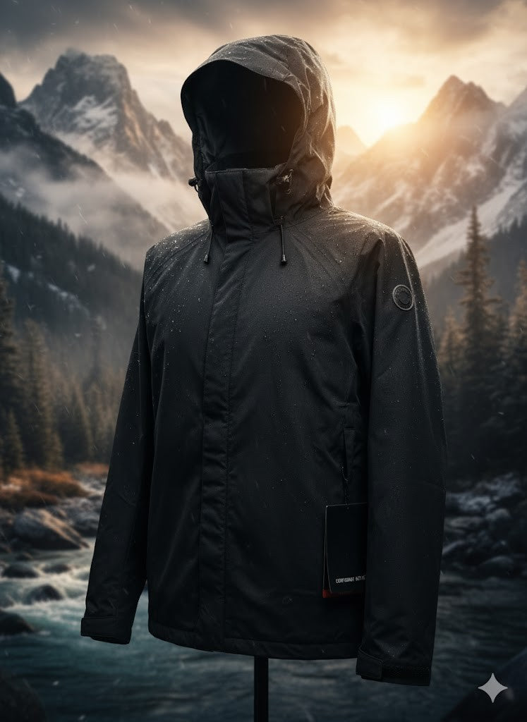 CENTIGRADE ACTIVE Herren Jacke Gr. 52 Schwarz Outdoor Übergangsjacke Kapuze D3