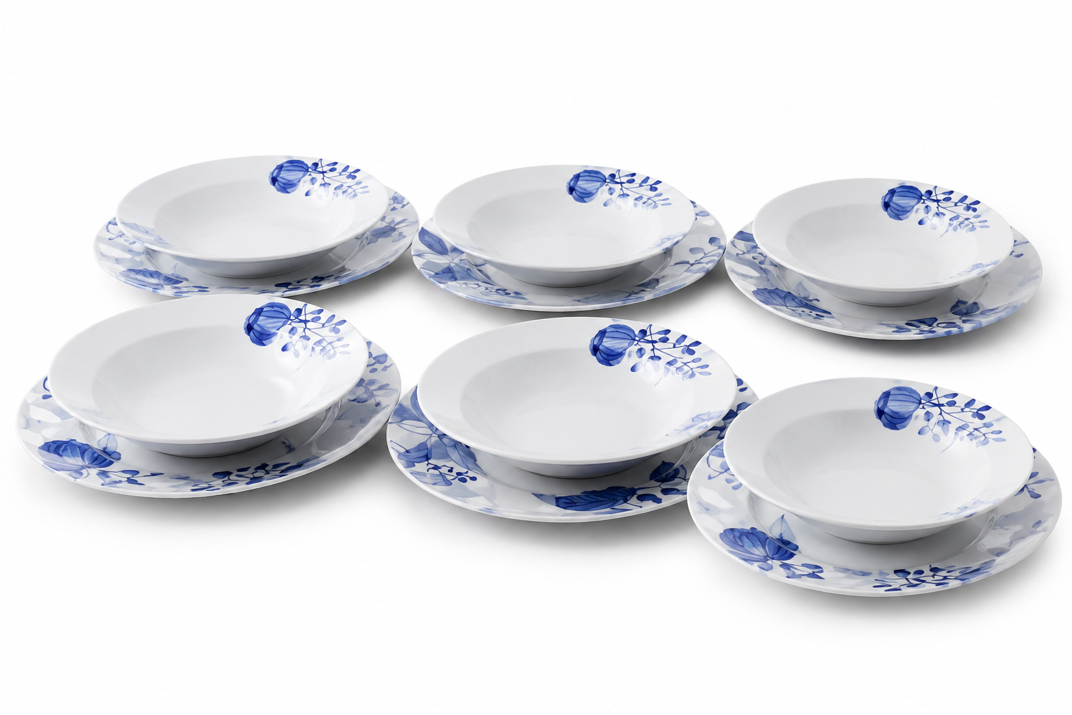 Arte Viva Tafelservice 12-teilig, Luisa, Blumen Design Porzellan
