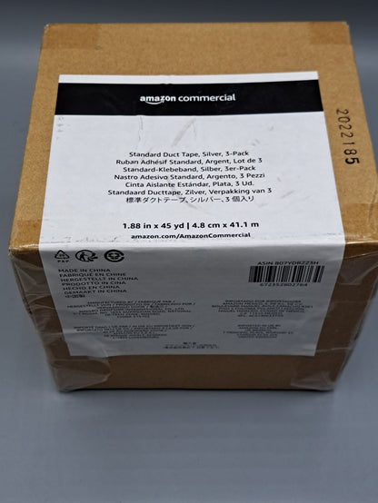 Amazon Standard-Klebeband, Silber, 3er Pack, 4.8 cm x 41.1 m, Panzertape