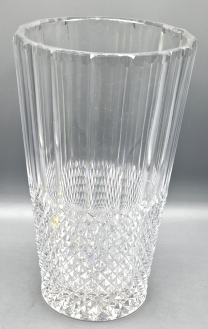 Vintage Glas Vase ca. 27 cm Klarglas Schliffmuster Blumenvase