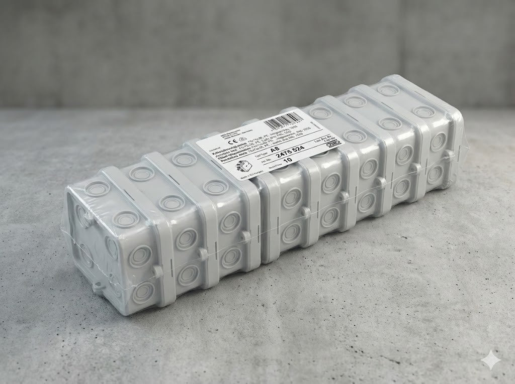 OBO Kabelabzweigkasten 75x75x36 mm PE lichtgrau IP54 9 Stück Set