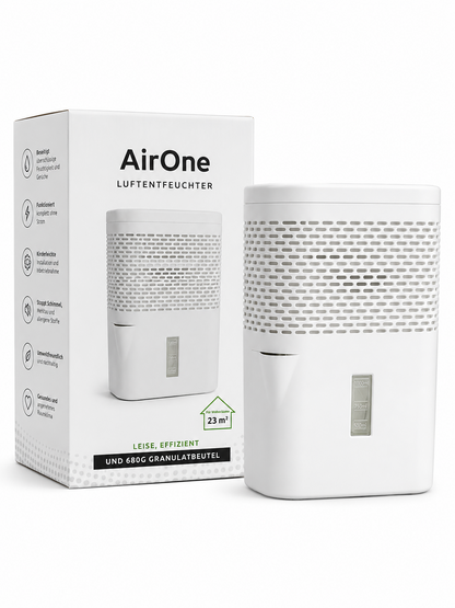 BonAura AirOne Luftentfeuchter 680g Granulat 23m² 1L ohne Strom Off White HA28