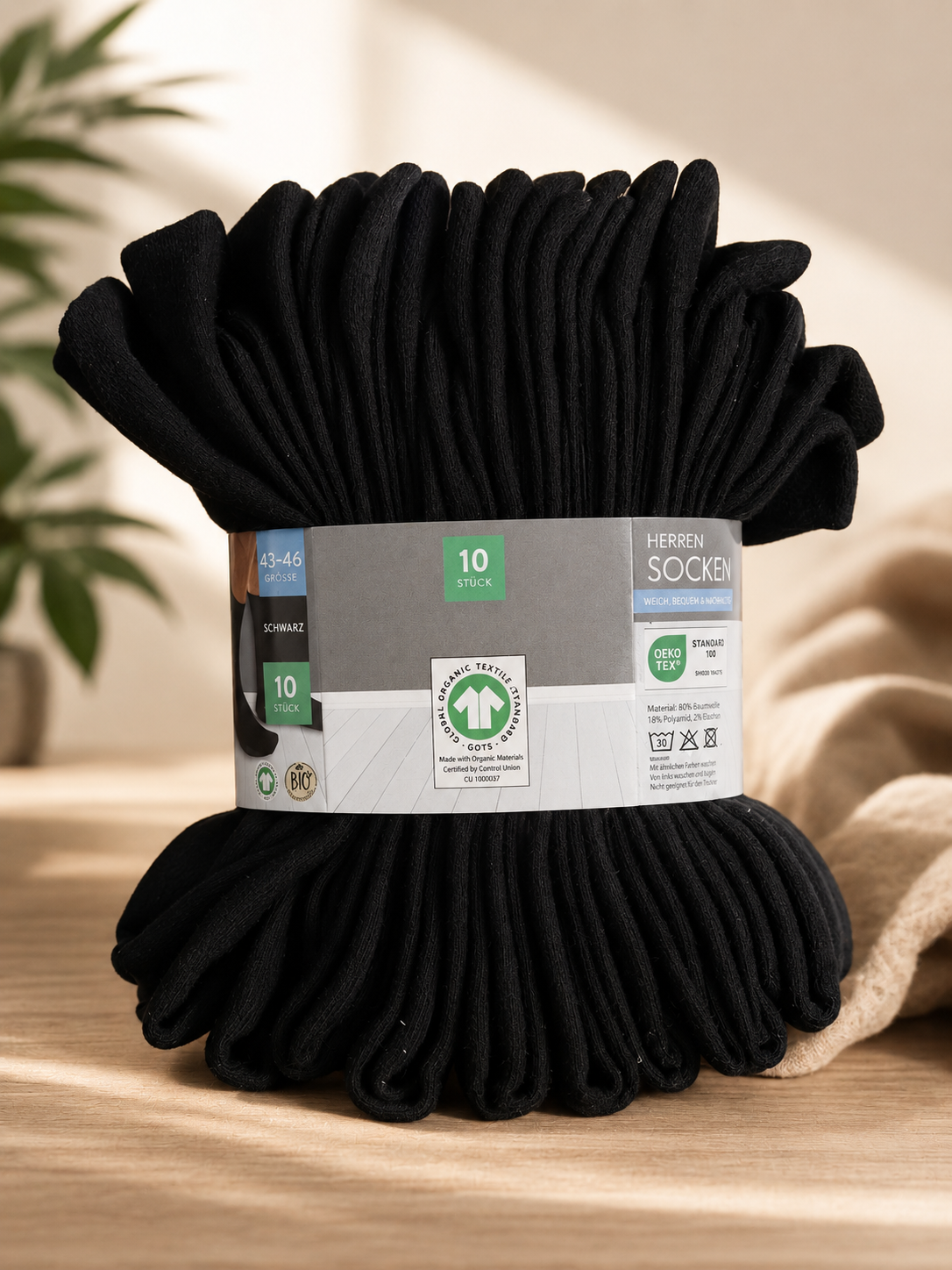 Spirit of Colours Herren Socken 10 Paar Schwarz Gr.43-46 Komfort