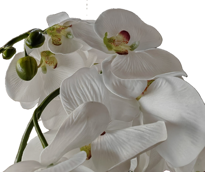 Künstliche Orchidee Weiß im Topf 55 cm Kunstblume Phalaenopsis Dekopflanze C2