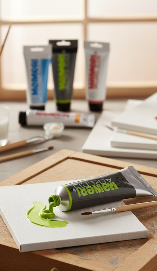 Maimeri Acrilico Giallo Verdastro Yellow Greenish Acrylfarbe Künstler