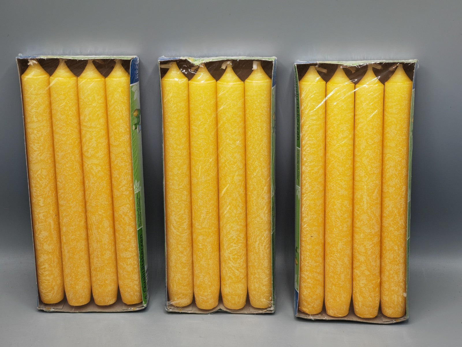 Casa Deco 3x 4 Qualitätskerzen, Gelb