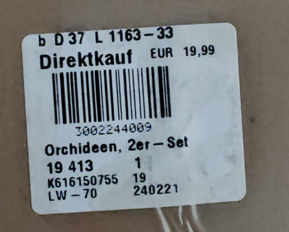 Künstliche Orchideen 2er Set Rosa Weiß Kunstpflanzen im Topf 22 cm Deko B7