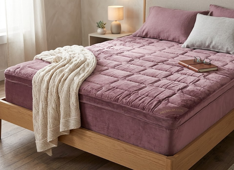 GOLDWOLKE Premium- Topper- & Unterbett Chinchilla wendbar 90x200cm Mauve*