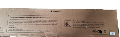 Navaris Doppel Monitorständer aus Holz - TV Ständer - Bildschirm Erhöhung - Lapt