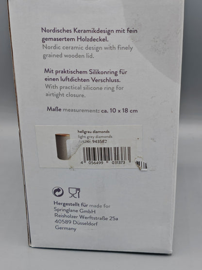 Springlane Keramik Vorratsdosen Stripes mit Holzdeckel Aufbewahrungsdosen Küche