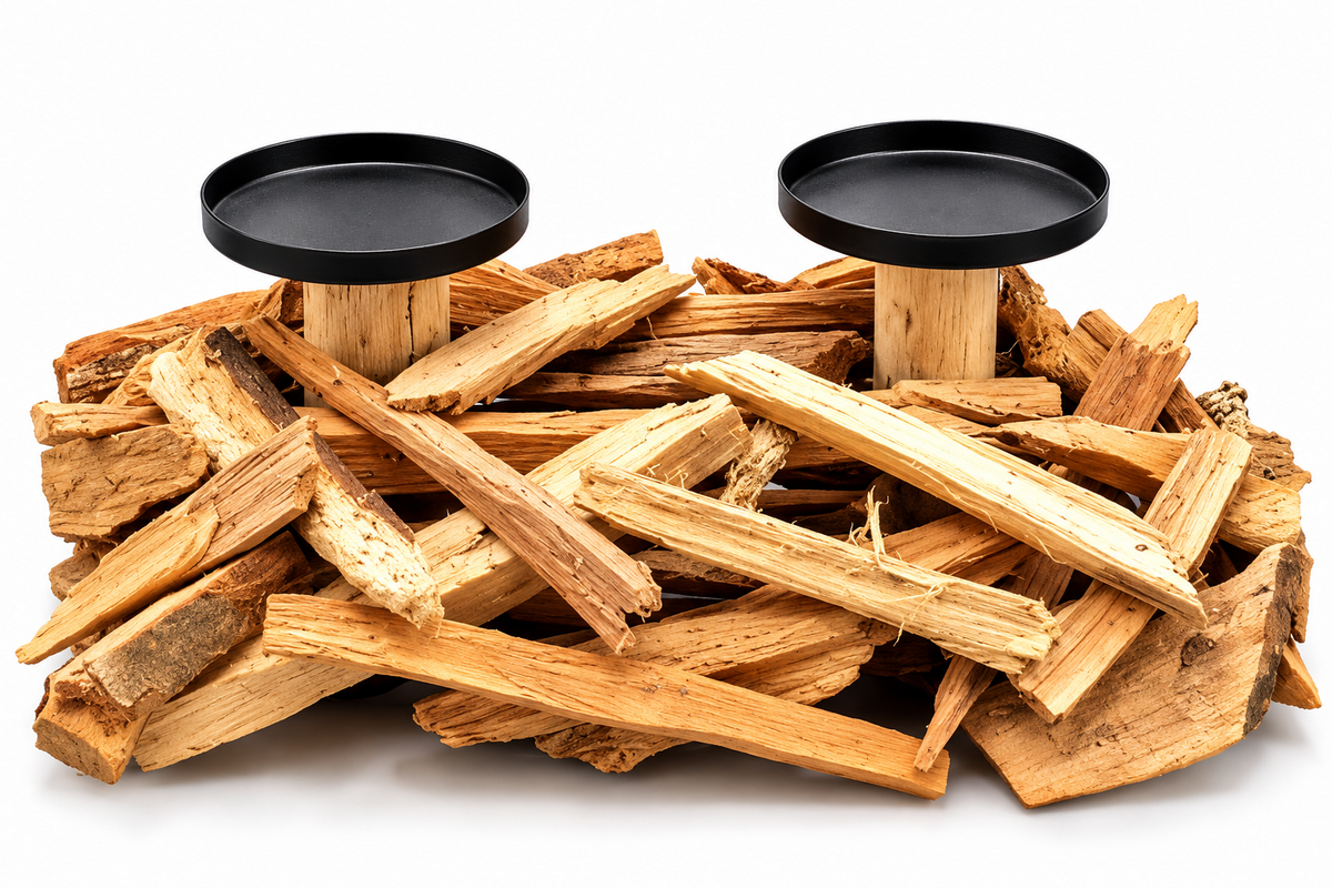 Adventskranz Holz Natur 2 Kerzenhalter Rustikal Treibholz Tischdeko E6