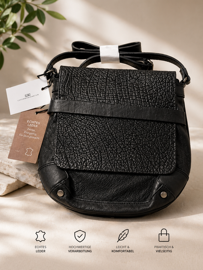Desiderius Basic Cypress Handtasche Schwarz Echtleder Unisex Tasche
