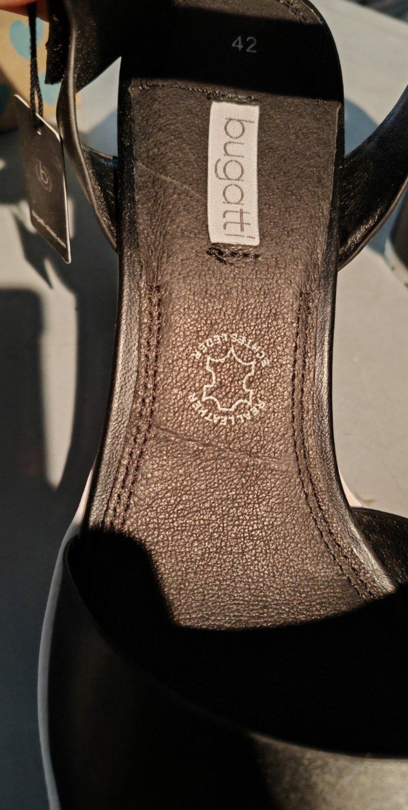 Bugatti Damen Sandaletten Schwarz Gr. 42 Leder Blockabsatz Plateau High Heels G1