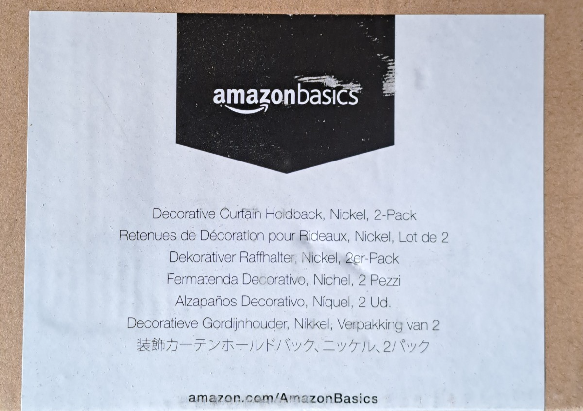 Amazon Basics Raffhalter 2er Set Nickel Gardinenhalter Vorhanghalter Metall A1