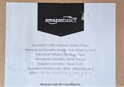 Amazon Basics Raffhalter 2er Set Nickel Gardinenhalter Vorhanghalter Metall A1