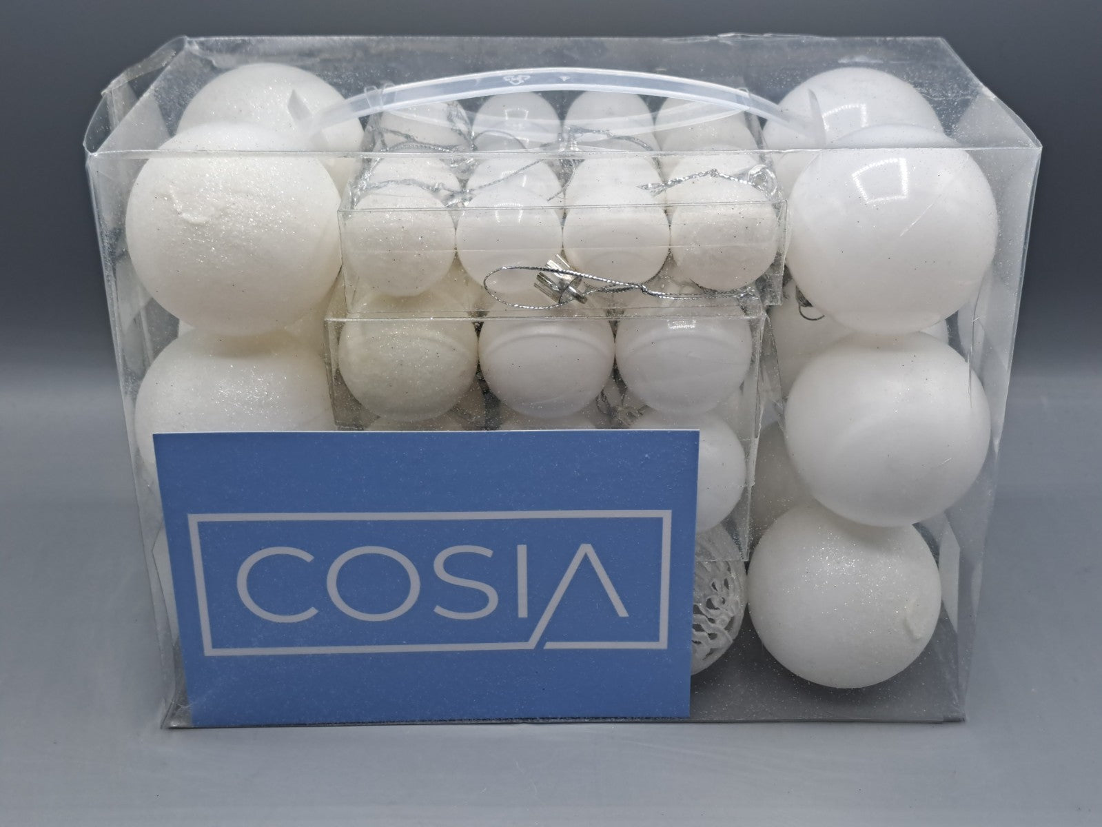 Cosia Weihnachtskugeln 50 Stück Weiß
