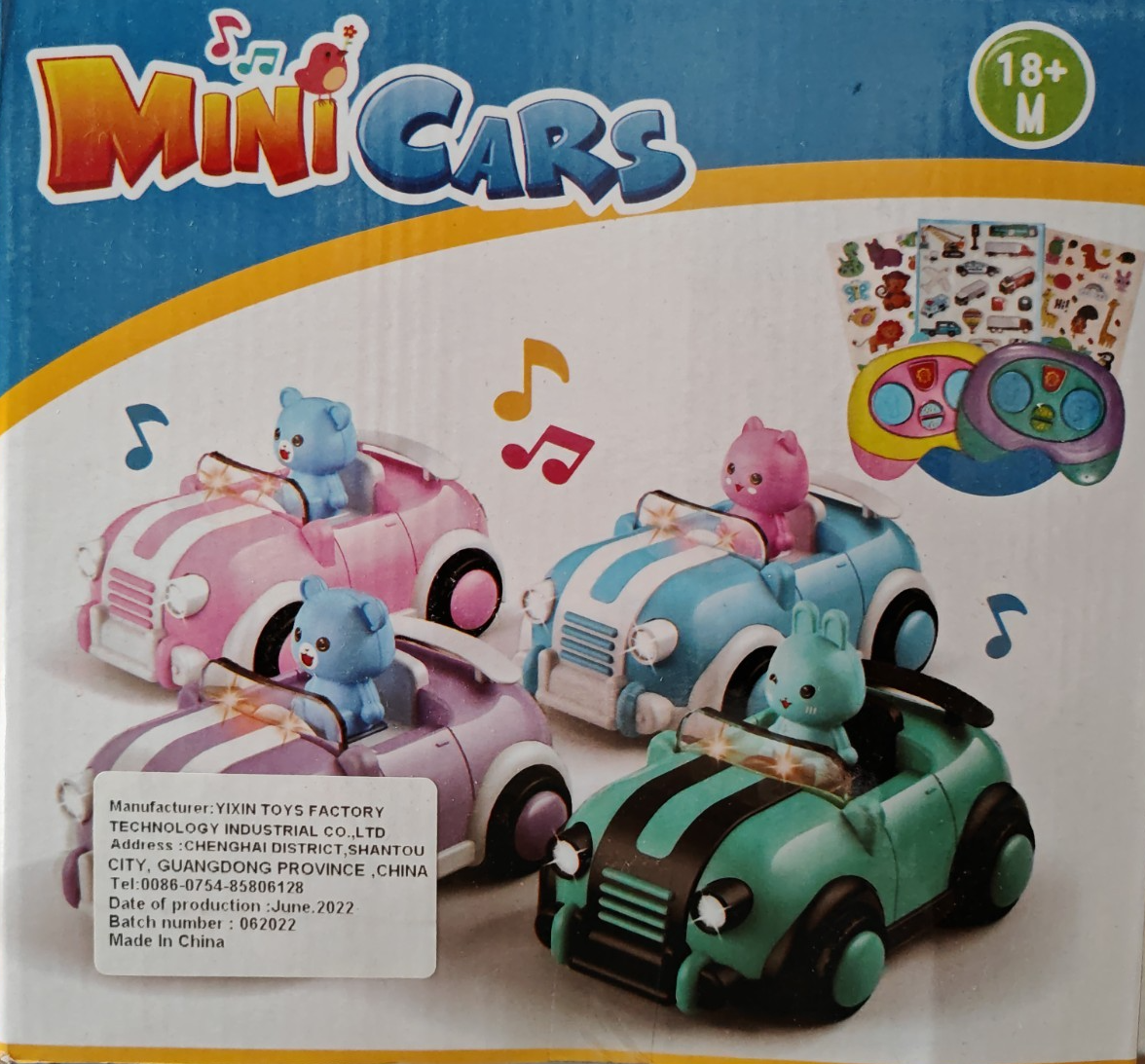 Mini Cars RC Auto ferngesteuert Musik Licht Tierfigur ab 18 Monate Rosa D4