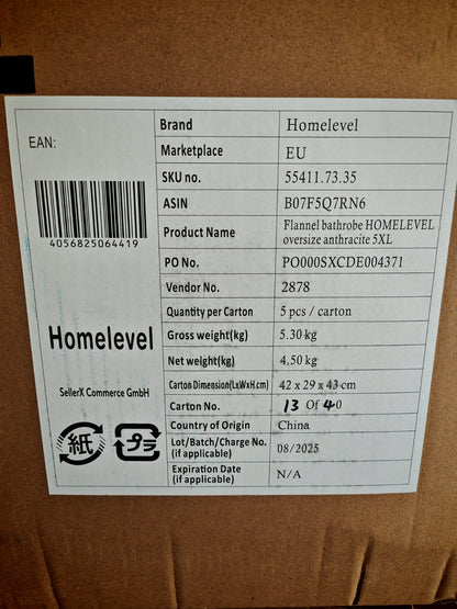 HOMELEVEL Bademantel Unisex Mikrofaser Kapuze Saunamantel Morgenmantel D-03