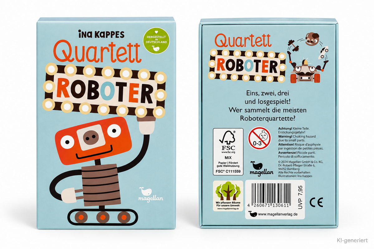 Magellan Quartett Roboter Ina Kappes 32 Karten Kinder ab 5 Jahren N3061 D4