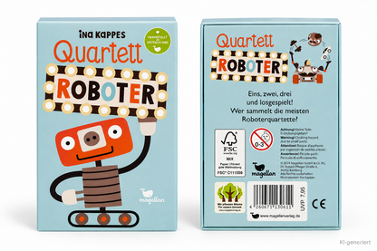 Magellan Quartett Roboter Ina Kappes 32 Karten Kinder ab 5 Jahren N3061 D4