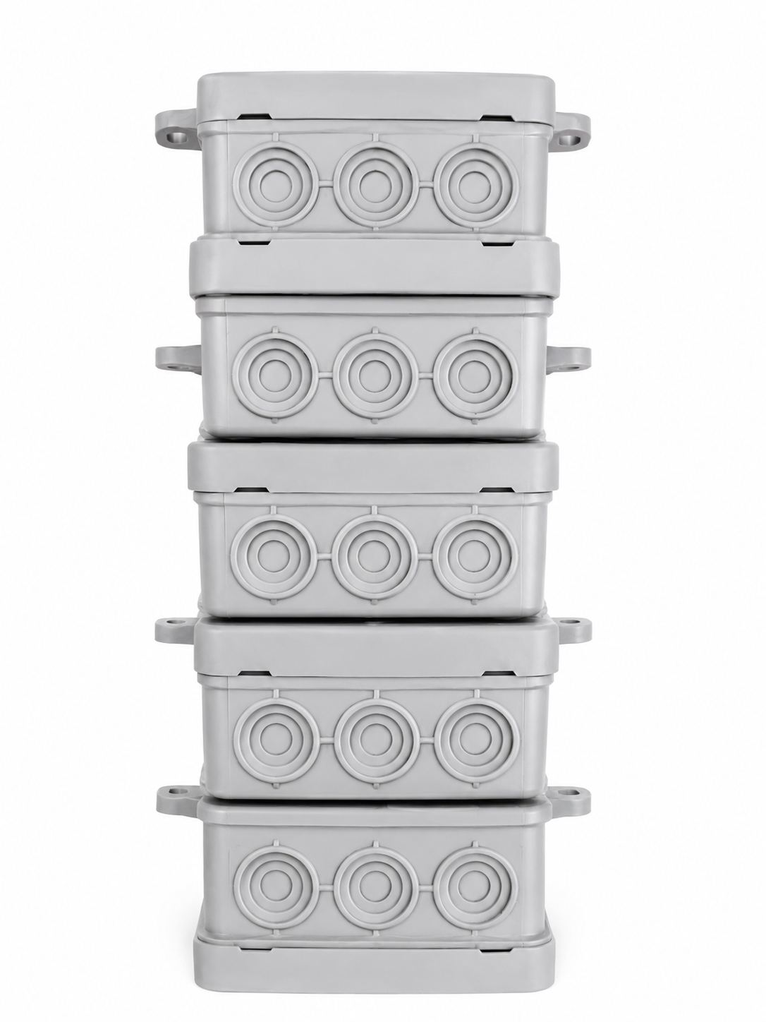 5x Abzweigkasten Aufputz 75x45mm IP54 Verteilerdose Kabeldose Elektro Grau A2