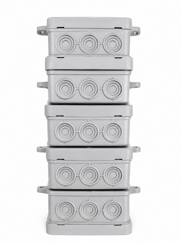 5x Abzweigkasten Aufputz 75x45mm IP54 Verteilerdose Kabeldose Elektro Grau A2