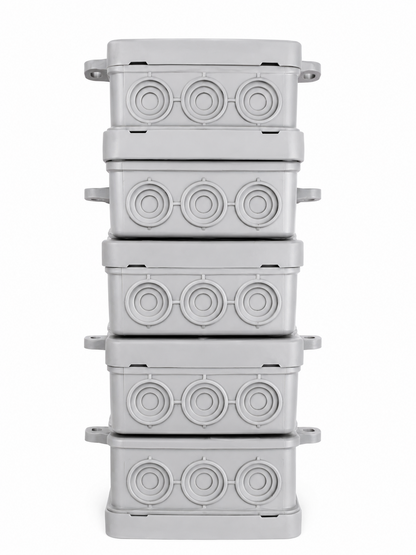 5x Abzweigkasten Aufputz 75x45mm IP54 Verteilerdose Kabeldose Elektro Grau A2
