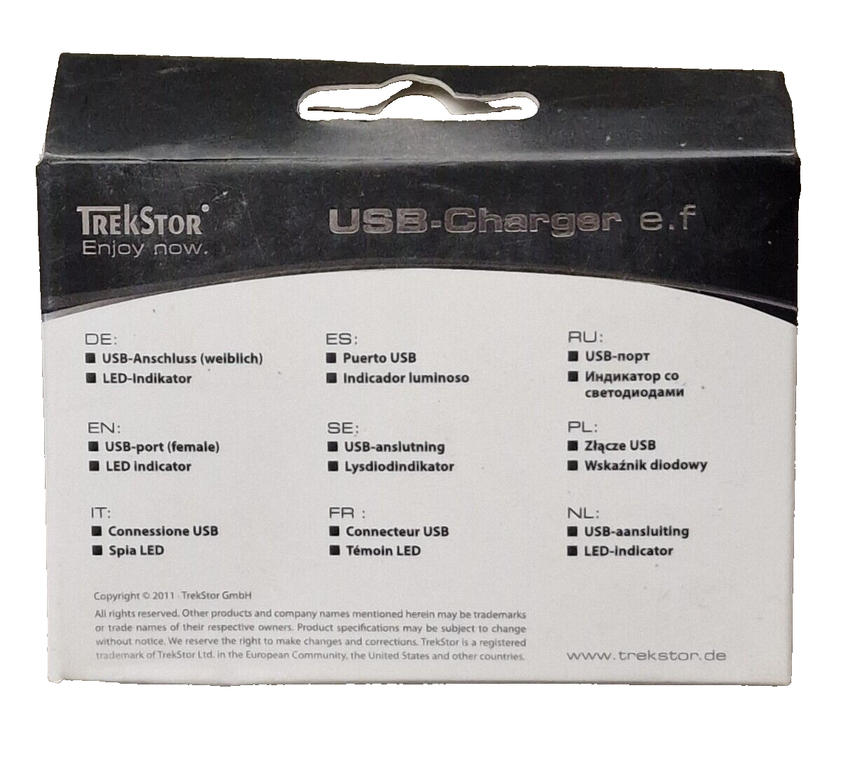 TrekStor USB Ladegerät USB Anschluss Buchse LED Indikator Netzteil Adapter A