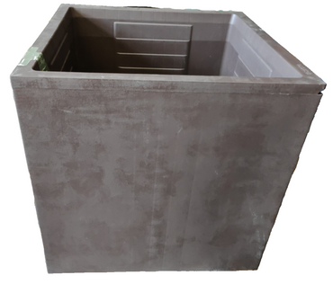 Deroma Cubo Millennium 49 cm Brownstone | Blumenkübel Pflanzkübel