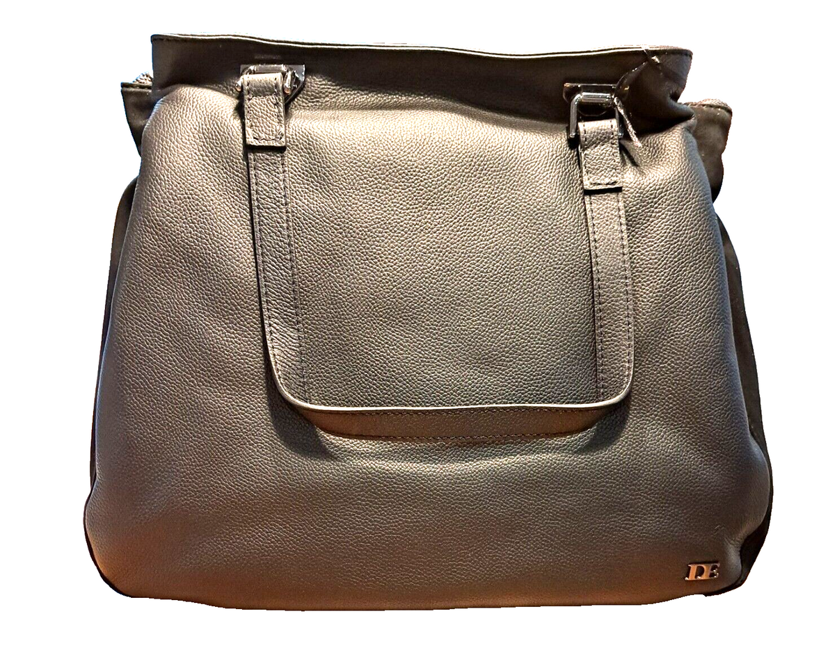 DESIDERIUS Bendine Damen Ledertasche Taupe Rindsleder Wildleder Schulter H3